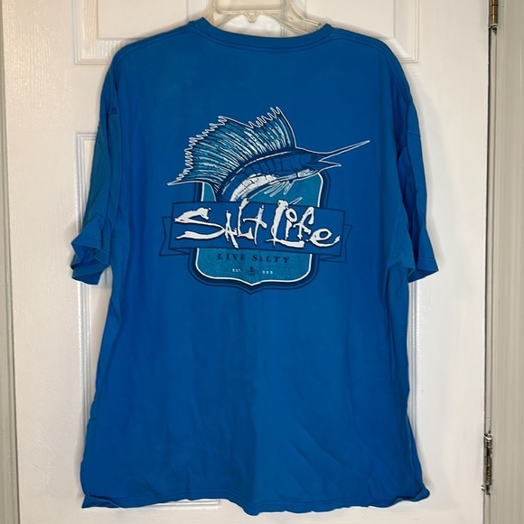 Salt Life Bright‎ Blue T-Shirt 2xl with Marlon - Picture 4 of 4
